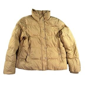 Patagonia Puffer Jacket Womens Large Mustard Yellow Quilted Snap Front Insulated